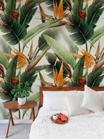 Wallpaper Removable Wallpaper Peel and Stick Wallpaper Wall Decor Home Decor Wall Art Room Decor / Botanical Leaves Wallpaper - B220