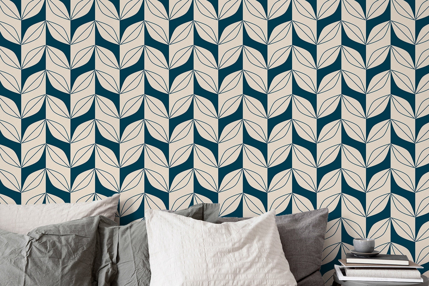 Geometric Retro Wallpaper, Removable Wallpaper, Geometric Pattern, Wall Paper Removable, Wallpaper - B442