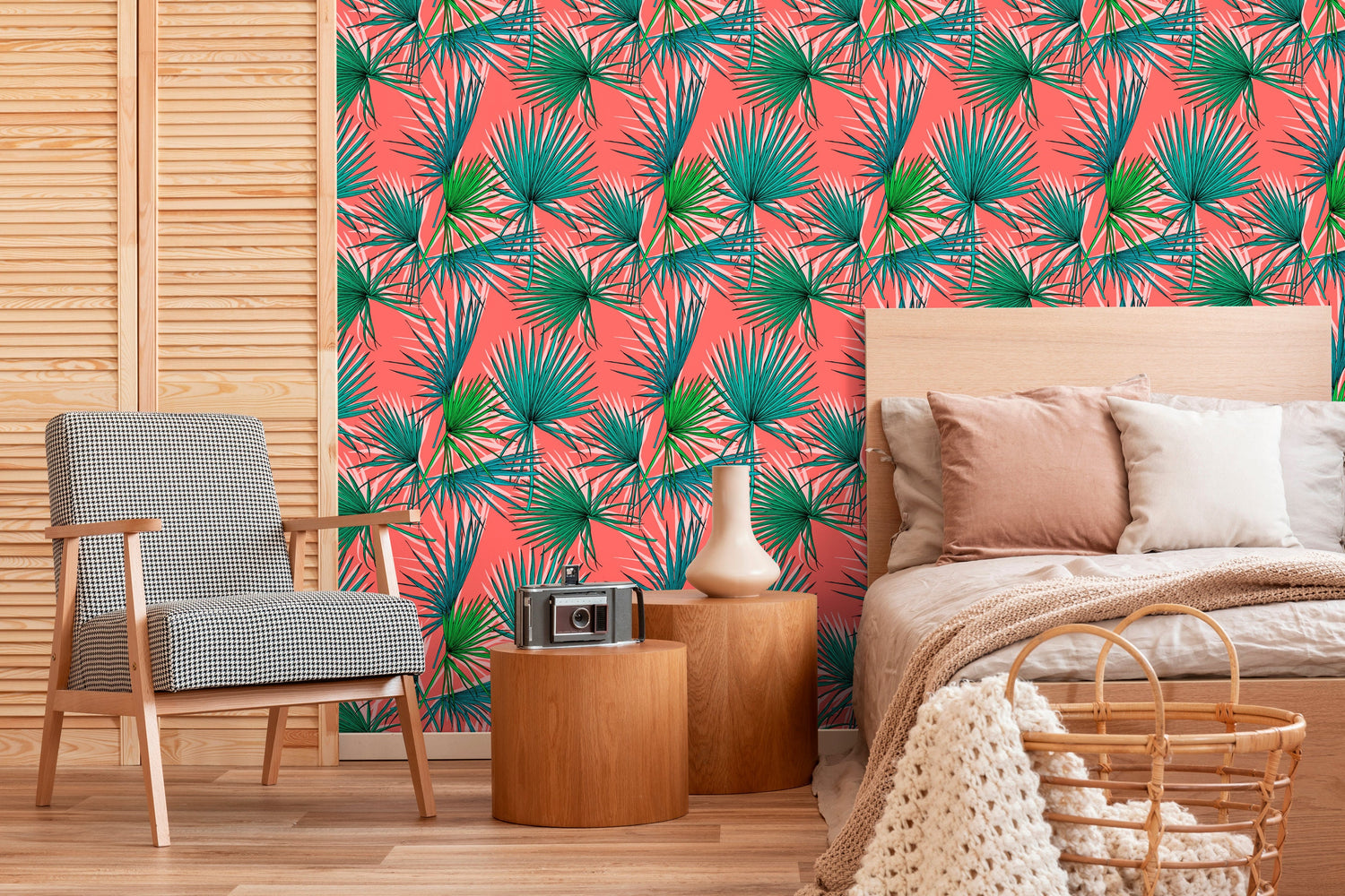 Wallpaper Peel and Stick Wallpaper Removable Wallpaper Home Decor Wall Art Wall Decor Room Decor / Tropical Leaves Wallpaper - B548