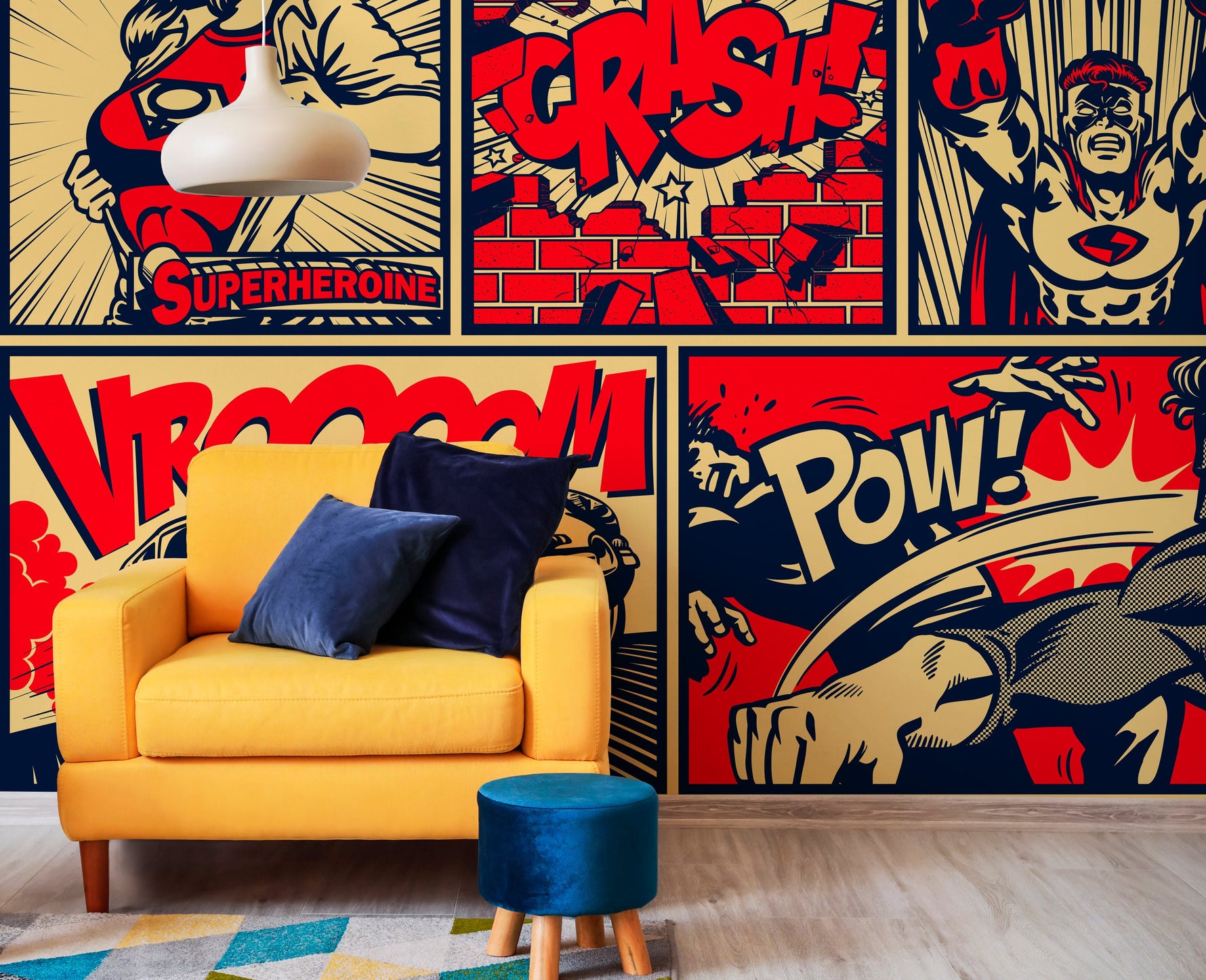 Wallpaper Peel and Stick Wallpaper Removable Wallpaper Home Decor Wall Art Wall Decor Room Decor / Pop Art Comic Wallpaper - B513