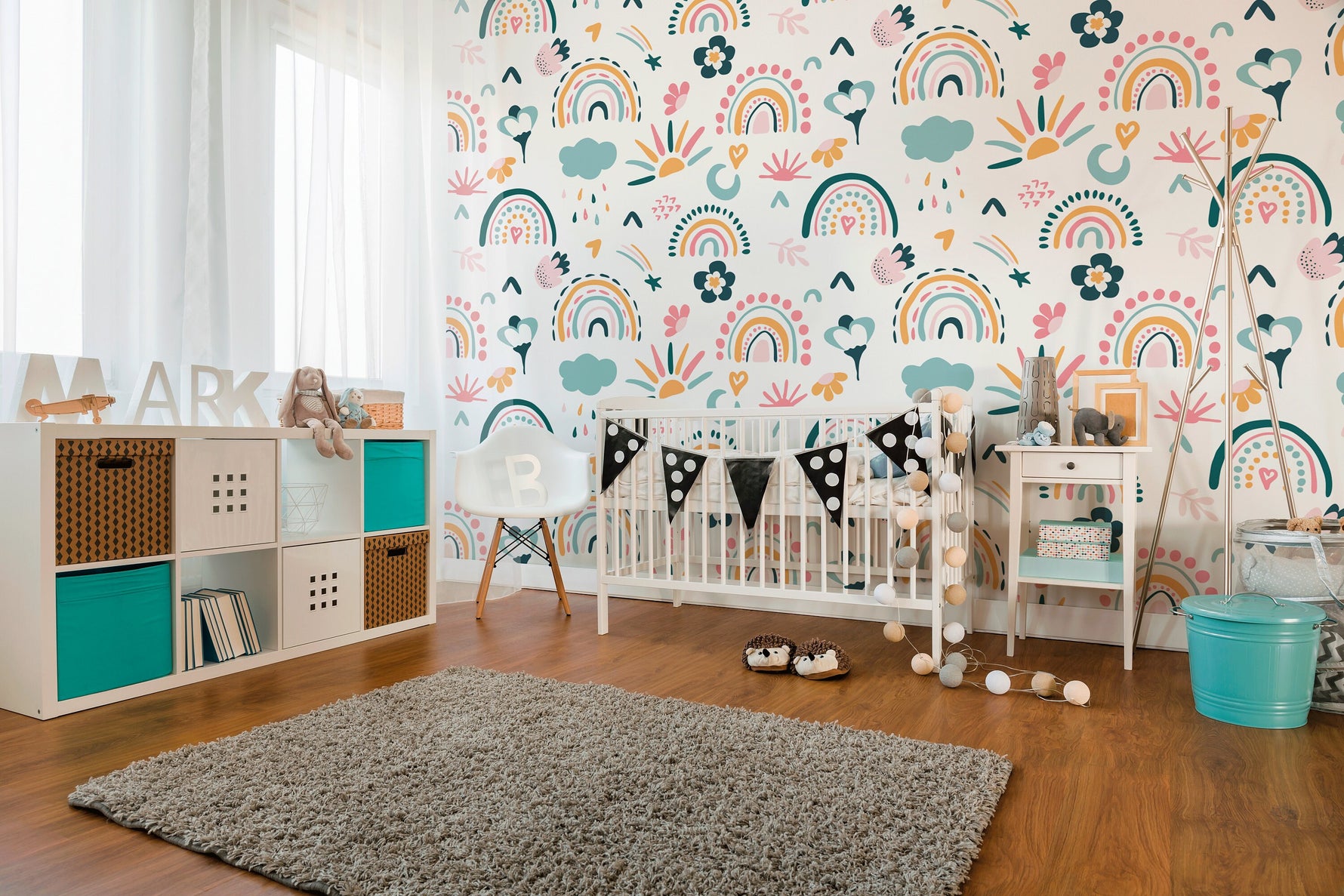 Peel and Stick Wallpaper Removable Wallpaper Scandinavian Wallpaper Temporary Wallpaper Kids Wallpaper Wall Mural - B488