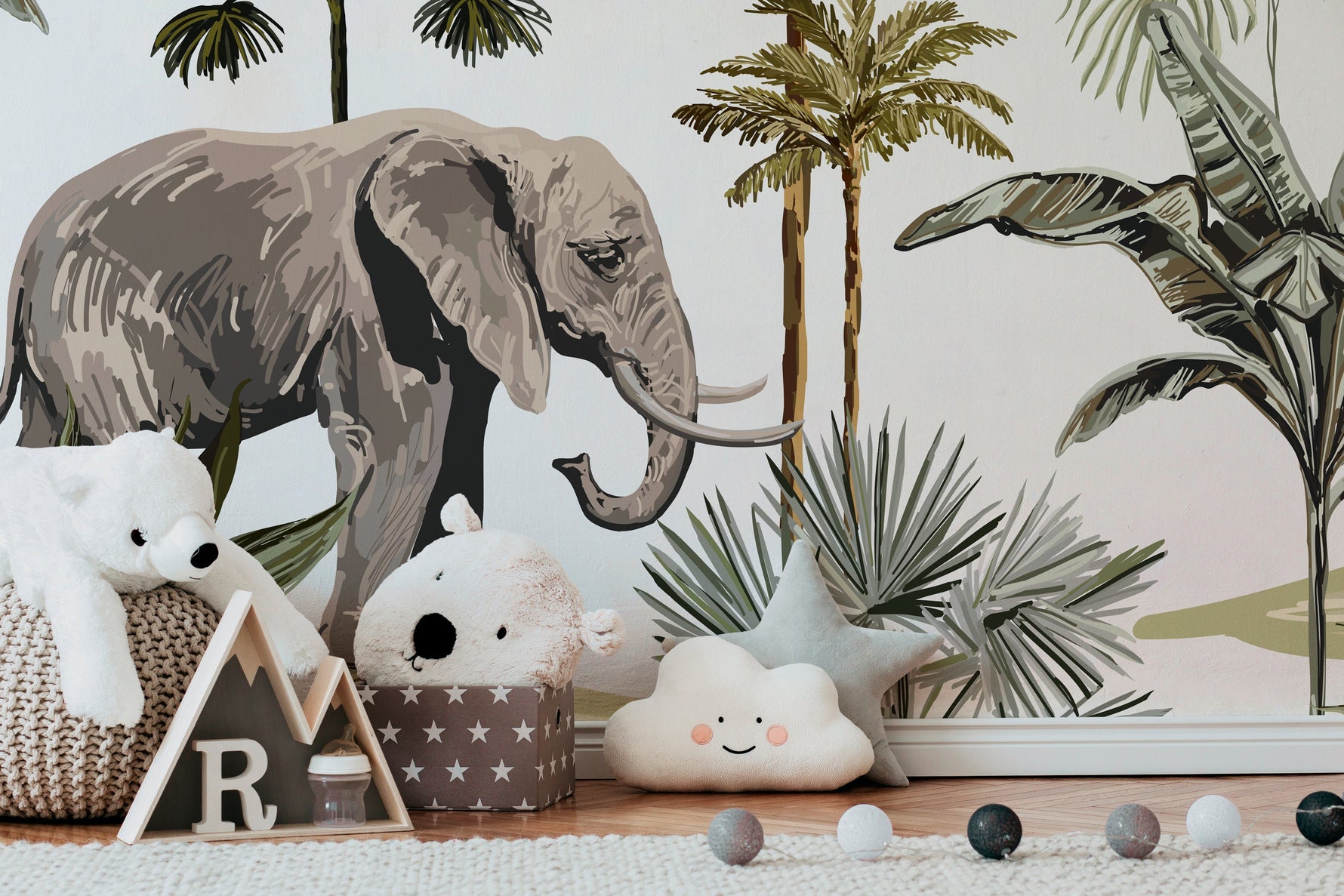 Wallpaper Peel and Stick Wallpaper Removable Wallpaper Home Decor Wall Art Wall Decor Room Decor / Kids Animal Safari Wallpaper - B527