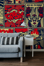 Wallpaper Peel and Stick Wallpaper Removable Wallpaper Home Decor Wall Art Wall Decor Room Decor / Pop Art Comic Wallpaper - B513