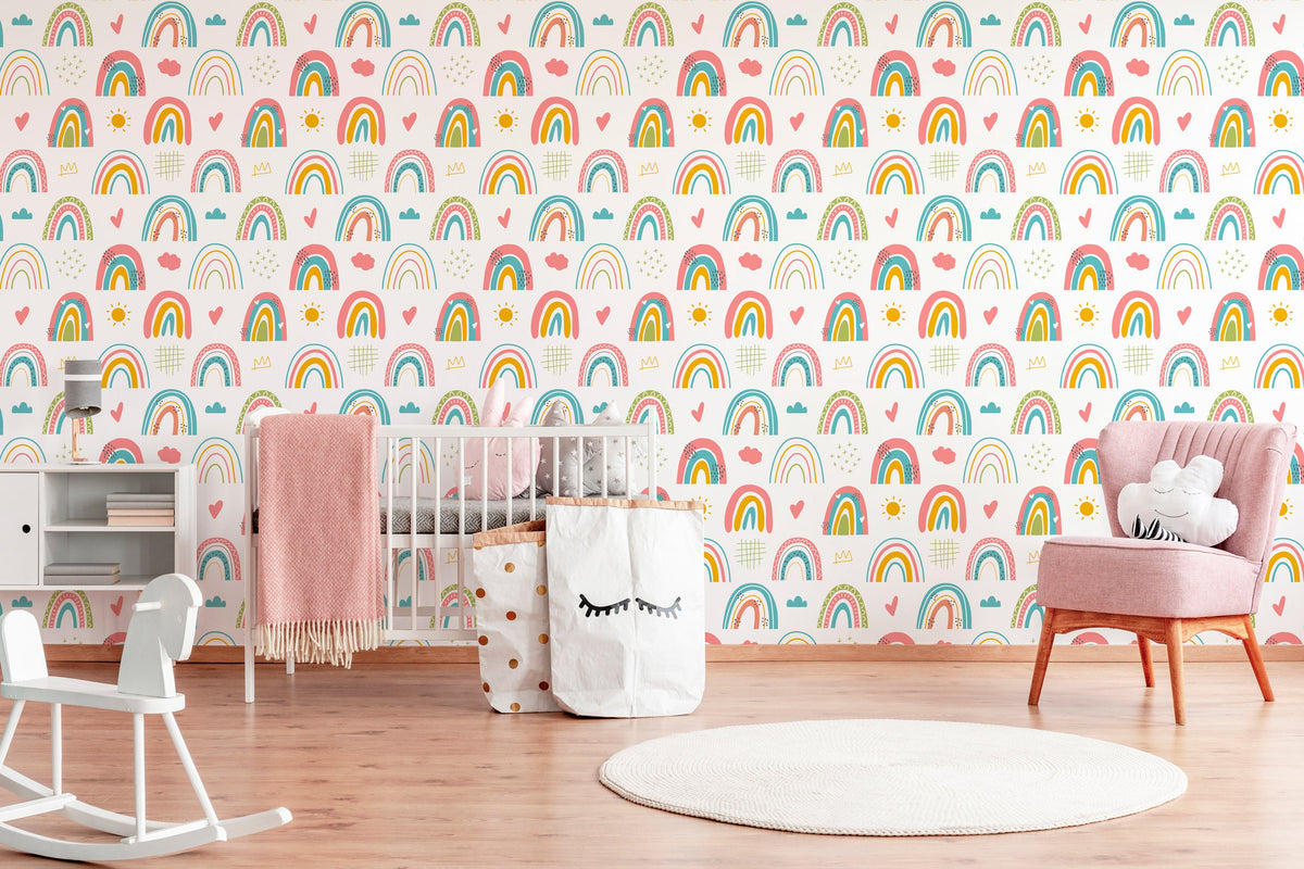 Removable Wallpaper Scandinavian Wallpaper Temporary Wallpaper Peel and Stick Wallpaper Colorful Wall Paper Mural - B487