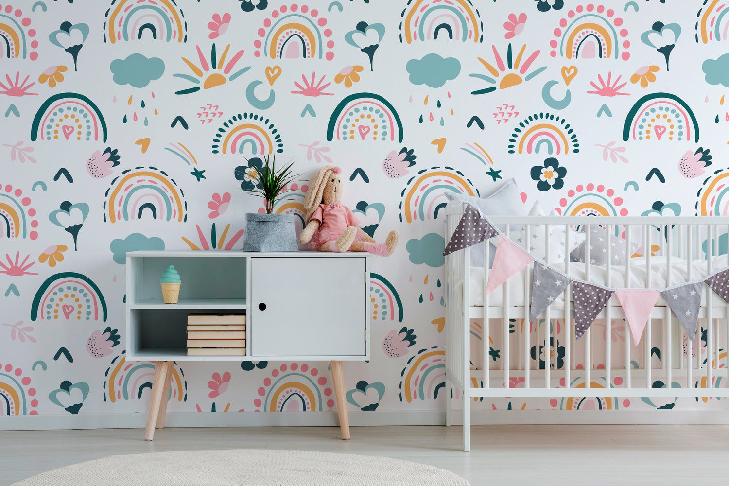 Peel and Stick Wallpaper Removable Wallpaper Scandinavian Wallpaper Temporary Wallpaper Kids Wallpaper Wall Mural - B488