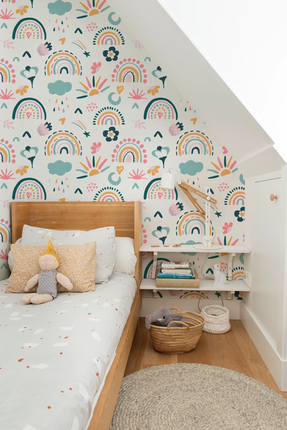 Peel and Stick Wallpaper Removable Wallpaper Scandinavian Wallpaper Temporary Wallpaper Kids Wallpaper Wall Mural - B488