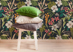 Hawaiian Flowers Wallpaper Removable Wallpaper Scandinavian Wallpaper Temporary Contemporary Wallpaper Peel and Stick Wallpaper - B284