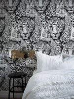 Wallpaper Peel and Stick Wallpaper Removable Wallpaper Home Decor Wall Art Wall Decor Room Decor / Black And White Jaguar Wallpaper - B525