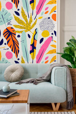 Removable Wallpaper Scandinavian Wallpaper Abstract Wallpaper Peel and Stick Wallpaper Wall Paper Tropical Leaves- B196