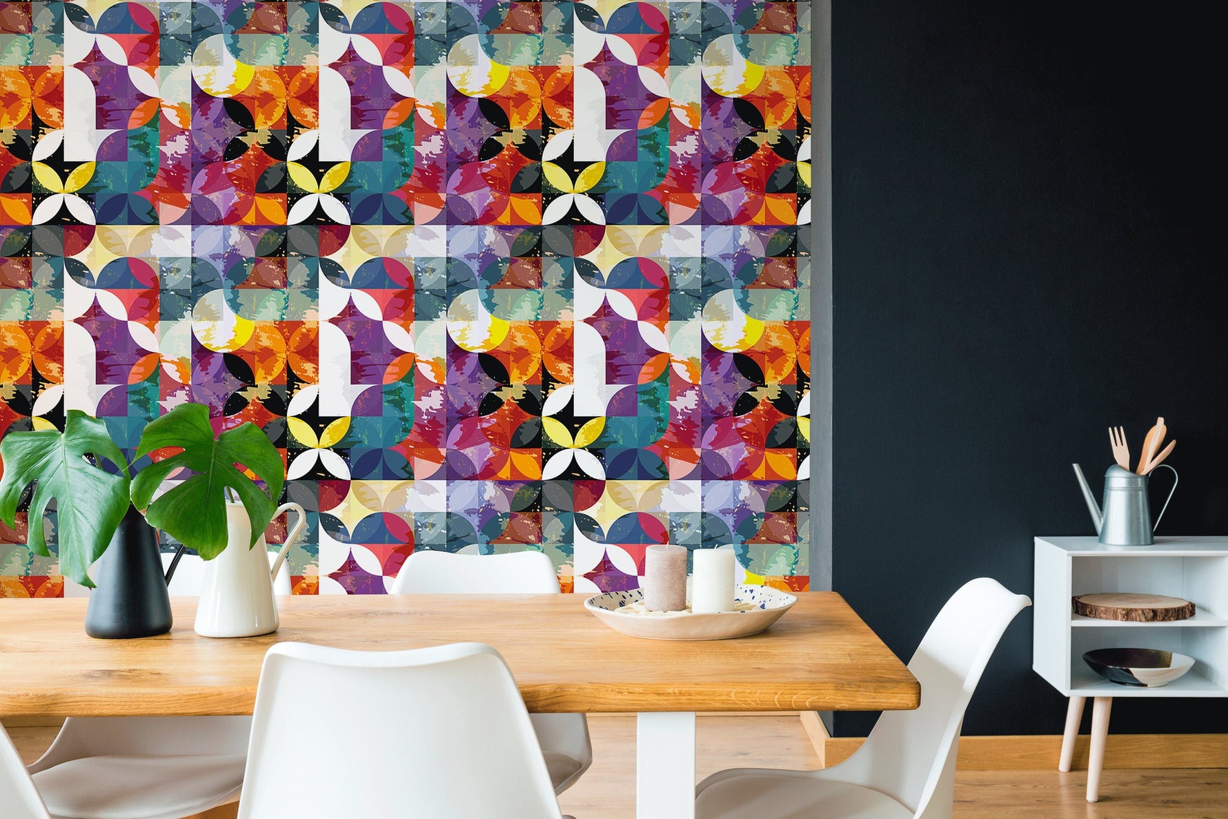 Removable Wallpaper Scandinavian Wallpaper Wallpaper Peel and Stick Wallpaper Wall Paper Colorful Geometric Wallpaper - B265