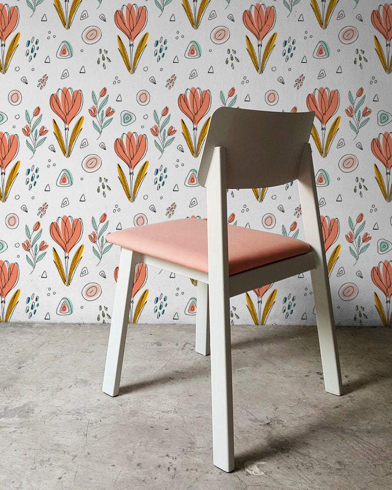 Removable Wallpaper, Scandinavian Wallpaper, Temporary Wallpaper, Minimalistic Wallpaper, Peel and Stick Wallpaper, Wall Paper, Boho -C033