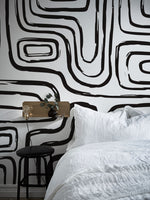 Removable Wallpaper Scandinavian Wallpaper Black Circle Dots Wallpaper Peel and Stick Wallpaper Wall Paper - C091