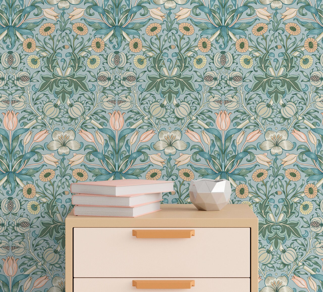 Removable Wallpaper Scandinavian Wallpaper Temporary Wallpaper Flowers Wallpaper Peel and Stick Wallpaper Wall Paper - B908