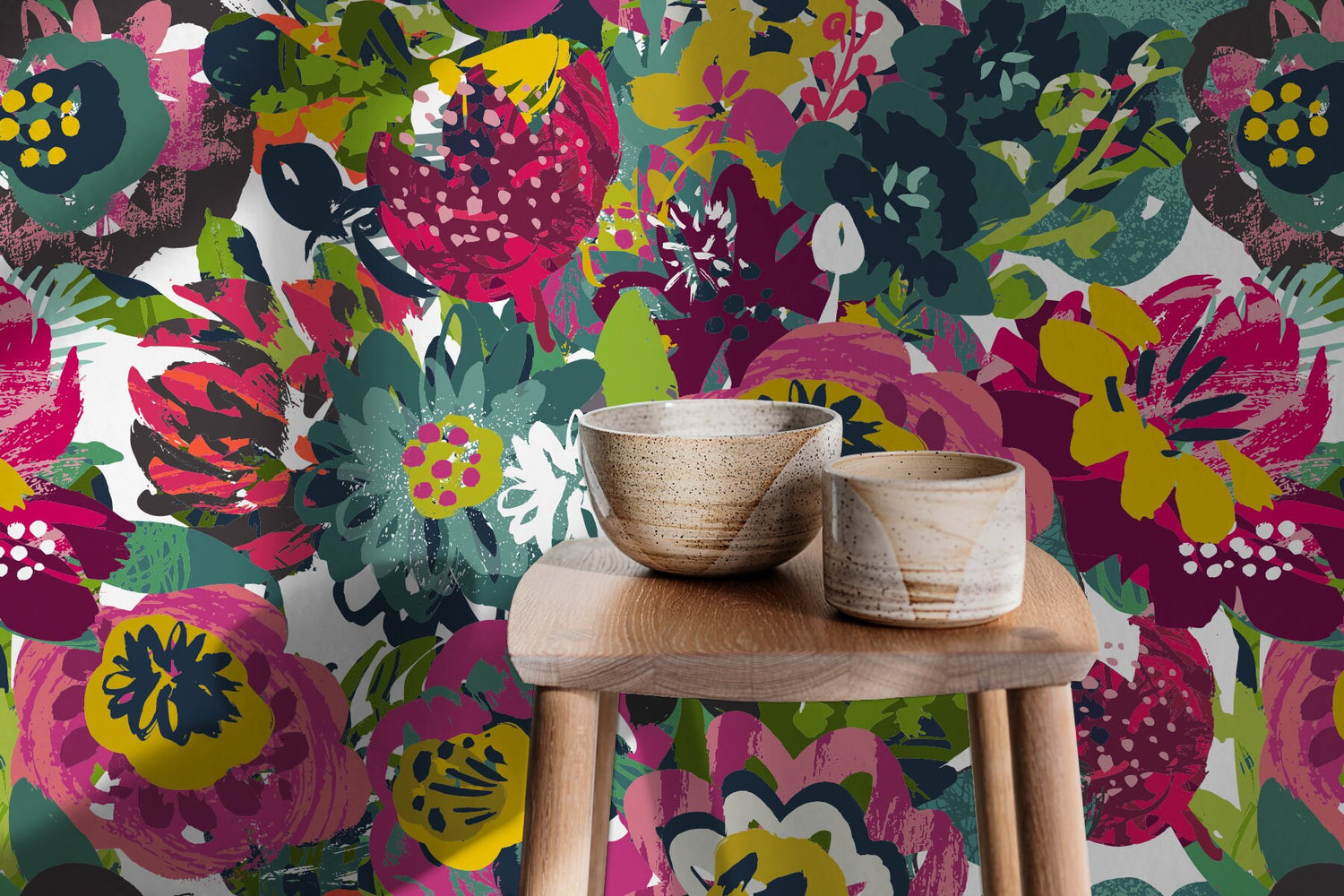 Vibrant Floral Explosion Wallpaper - C110