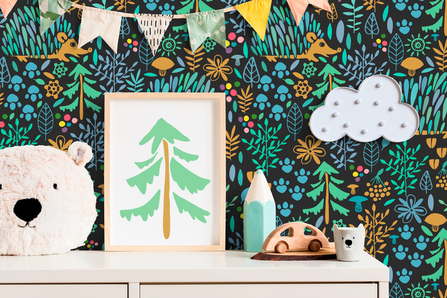 Wallpaper Peel and Stick Wallpaper Removable Wallpaper Home Decor Wall Art Wall Decor Room Decor / Animal and Forest Kids Wallpaper - C044