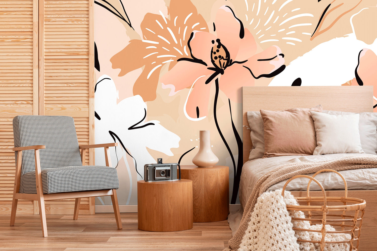 Removable Wallpaper Scandinavian Wallpaper Abstract Wallpaper Peel and Stick Wallpaper Wall Paper Tropical Leaves- C122