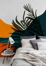 Wallpaper Peel and Stick Wallpaper Removable Wallpaper Home Decor Wall Art Wall Decor Room Decor / Tropical Leaves Mural Wallpaper - C081