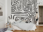 Removable Wallpaper Scandinavian Wallpaper Black Circle Dots Wallpaper Peel and Stick Wallpaper Wall Paper - C091