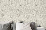 Elegant Floral Line Art Wallpaper - C153