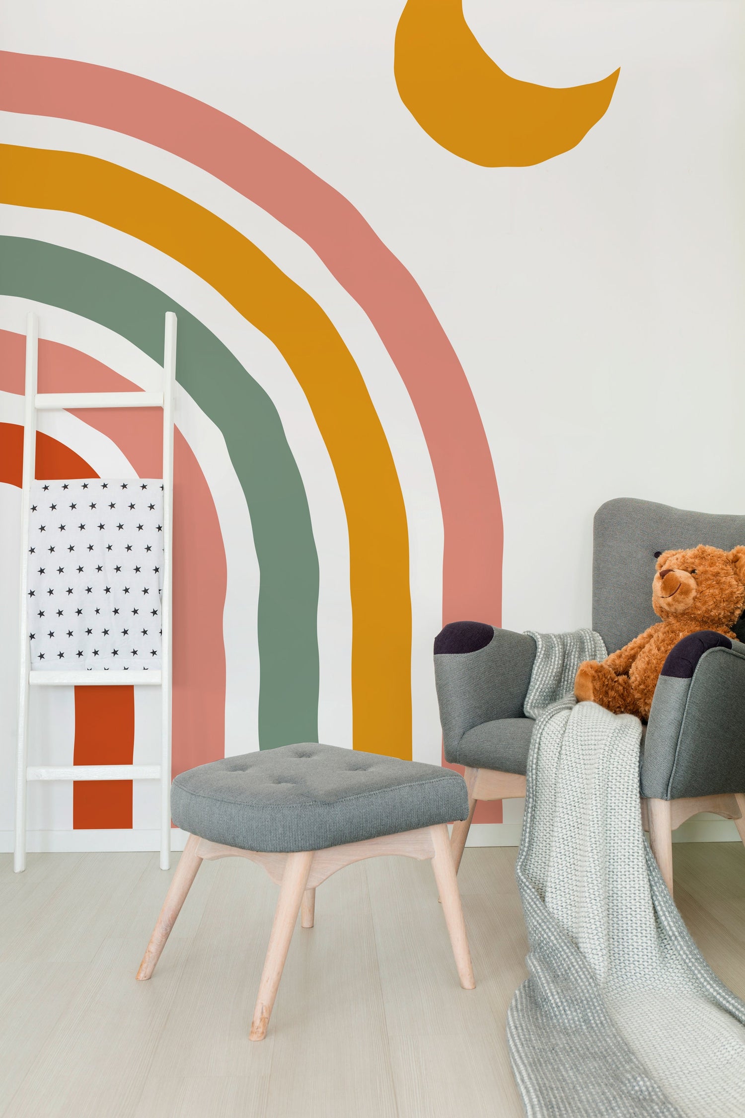 Removable Wallpaper Scandinavian Wallpaper Rainbow Wallpaper Peel and Stick Wallpaper Wall Paper - C251