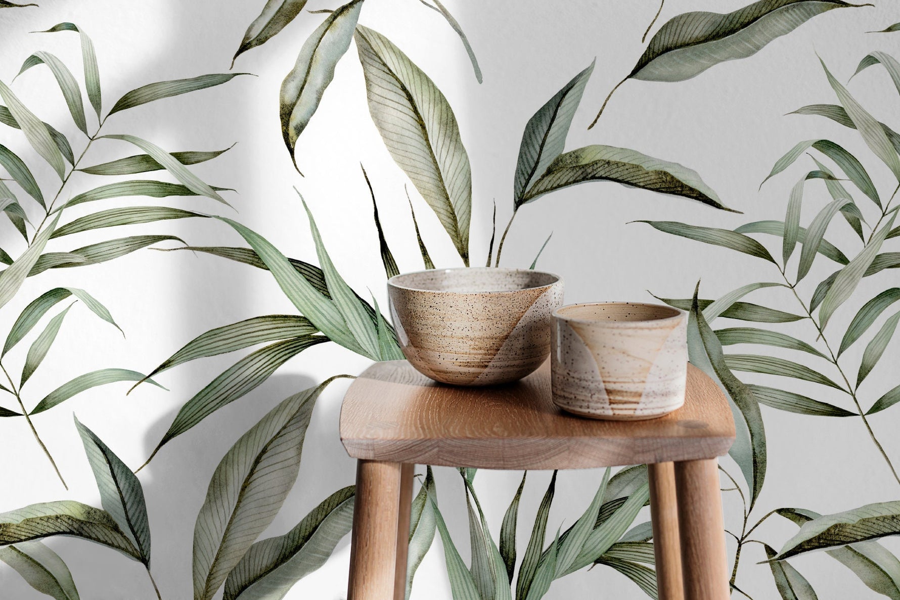 Wallpaper Peel and Stick Wallpaper Removable Wallpaper Home Decor WallArt Wall Decor Room Decor / Tropical Botanical Leaves Wallpaper - C271