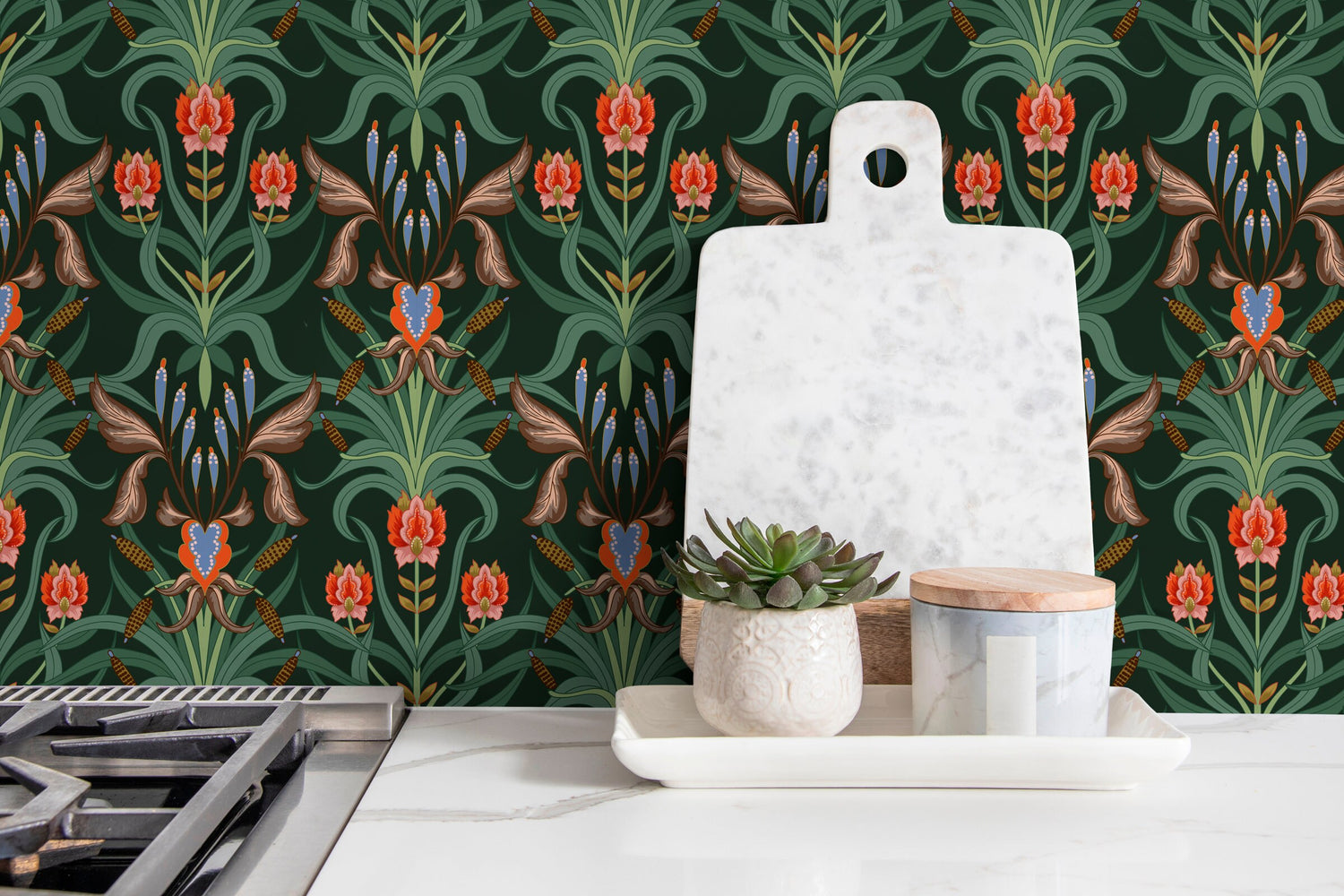 Floral and Fauna Artistry Wallpaper - C297