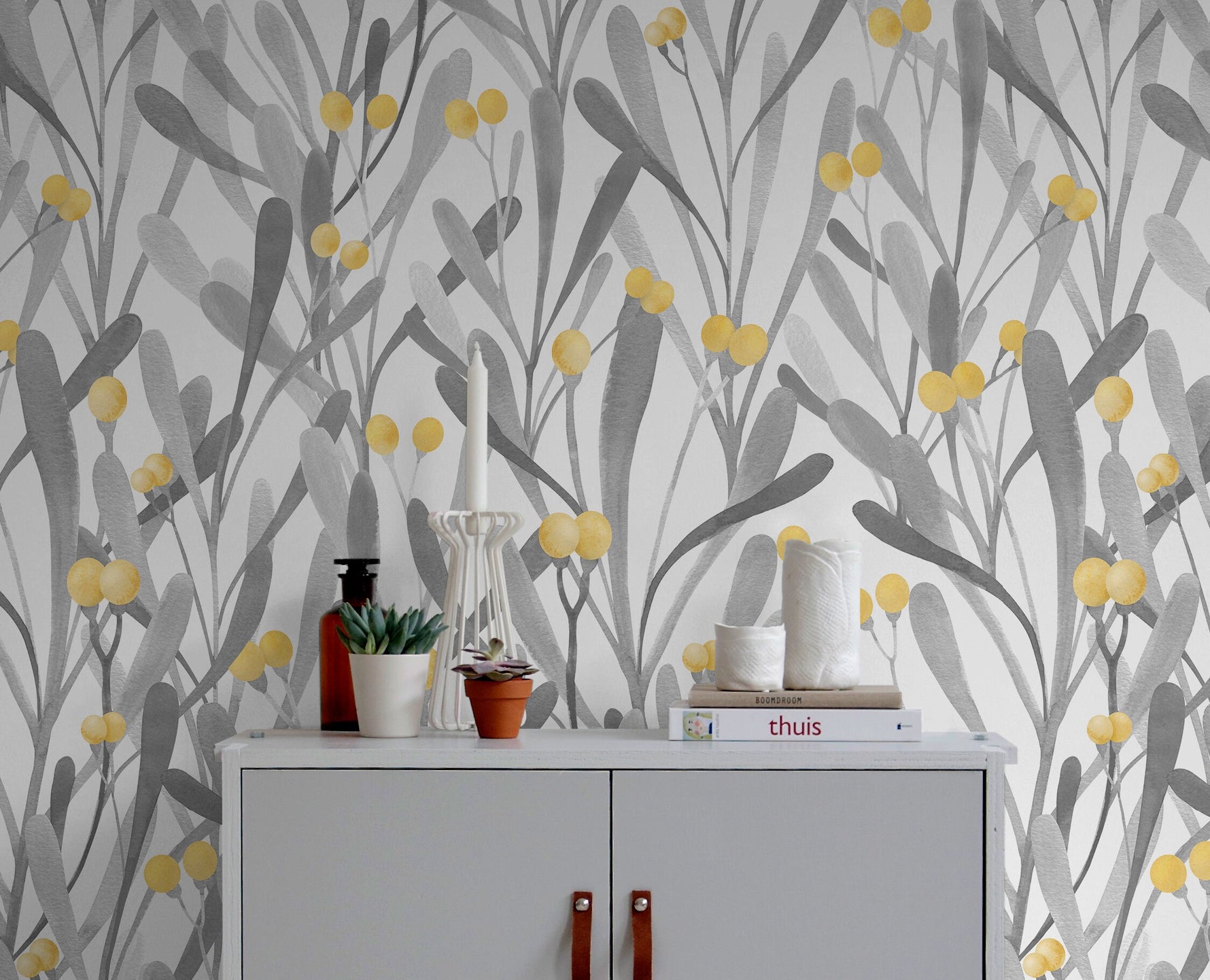 Removable Wallpaper, Scandinavian Wallpaper, Temporary Wallpaper, Floral Wallpaper, Peel and Stick Wallpaper, Wall Paper, Boho - X062