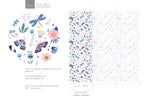 Removable Wallpaper, Scandinavian Wallpaper, Temporary Wallpaper, Peel and Stick Wallpaper, Wall Paper, Butterfly and Flowers - B530