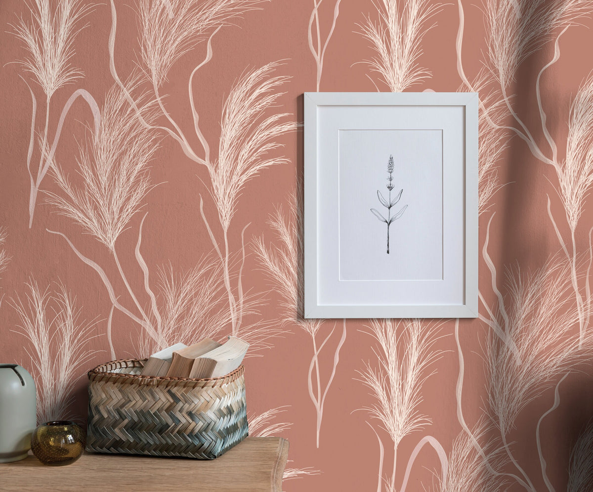 Whimsical Pampas Grass Wallpaper - C352