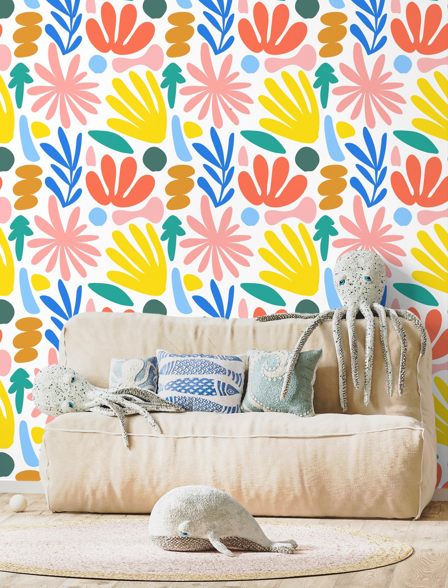 Colorful Botanical Medley Wallpaper - C067