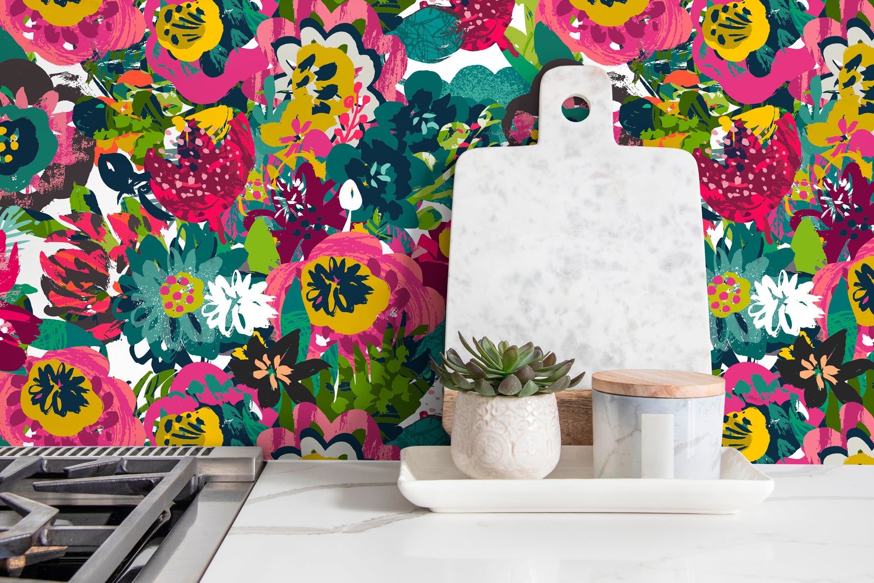 Vibrant Floral Explosion Wallpaper - C110