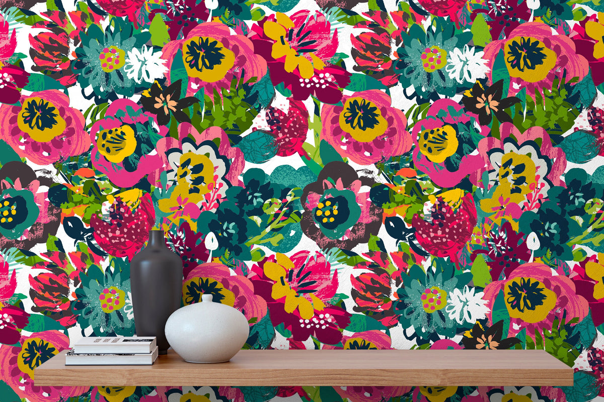 Vibrant Floral Explosion Wallpaper - C110