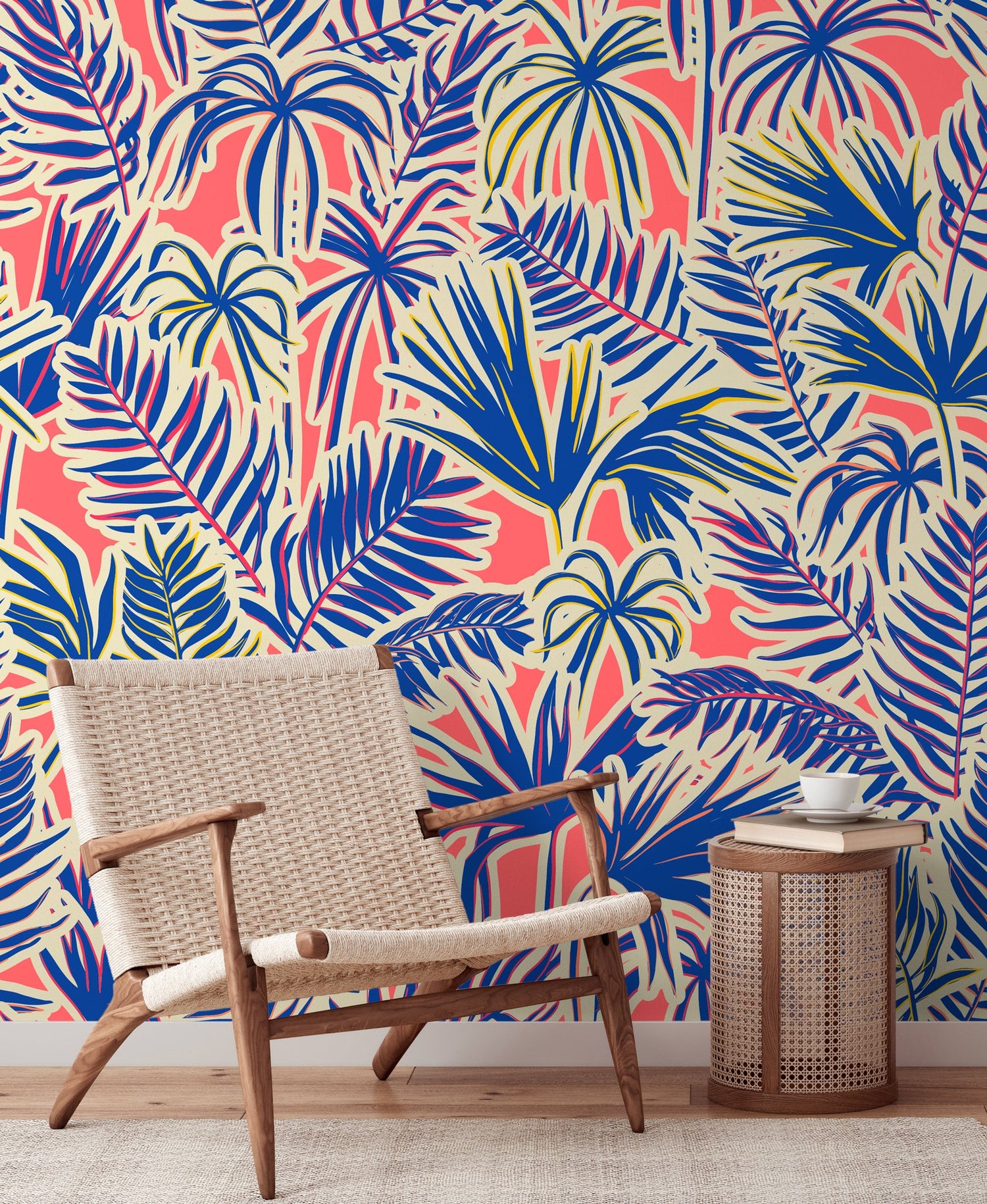 Wallpaper Peel and Stick Wallpaper Removable Wallpaper Home Decor Wall Art Wall Decor Room Decor / Blue Tropical Wallpaper - C371