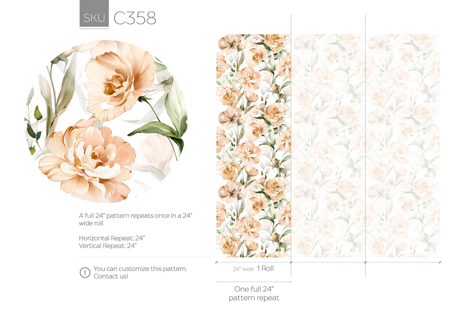 Wallpaper Peel and Stick Wallpaper Removable Wallpaper Home Decor Wall Art Wall Decor Room Decor / Floral Watercolor Wallpaper - C358