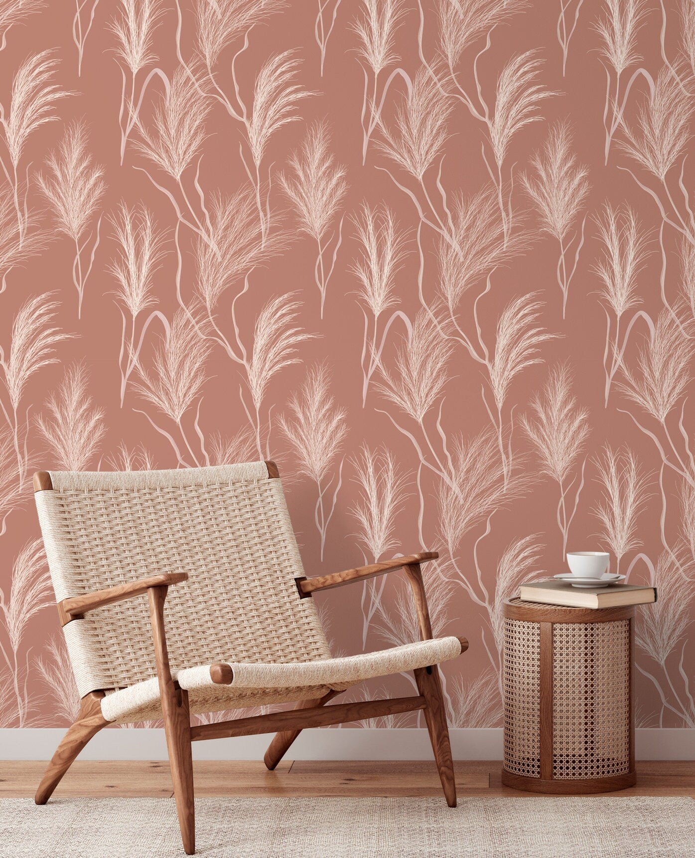 Whimsical Pampas Grass Wallpaper - C352