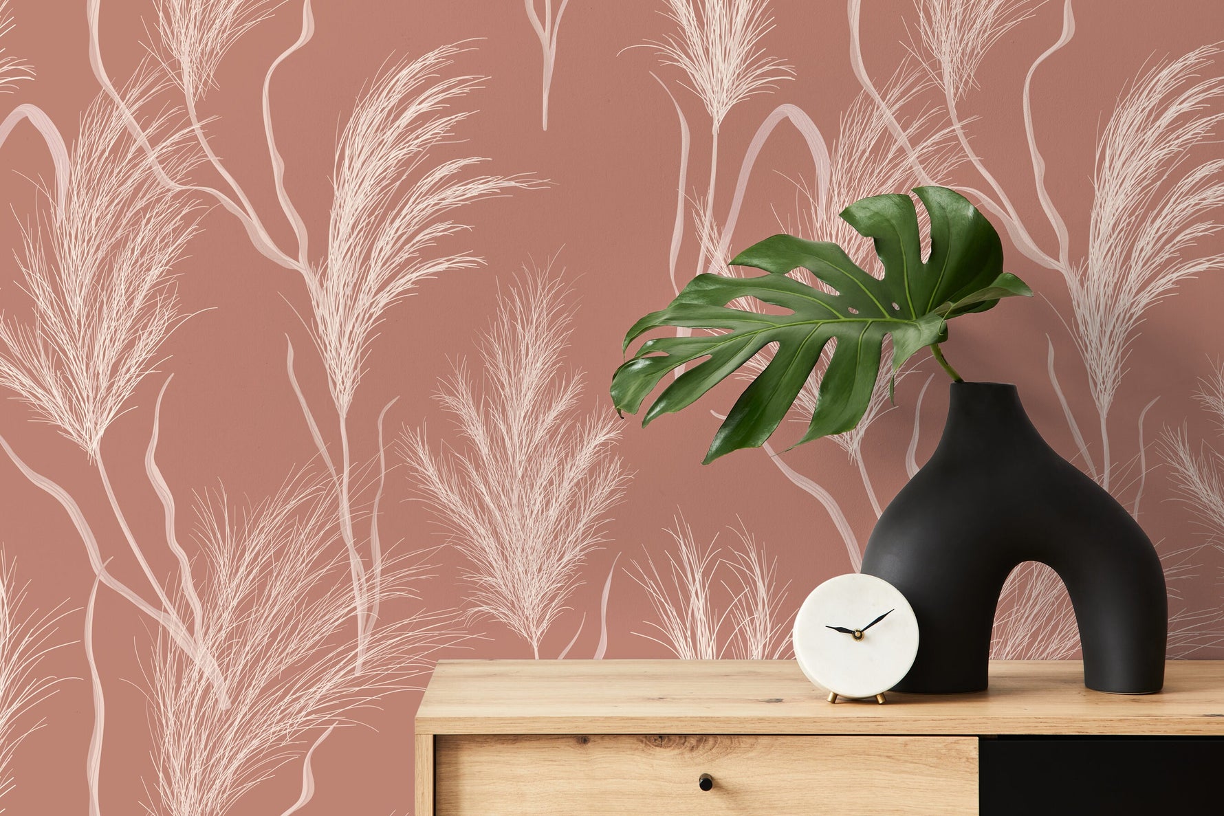 Whimsical Pampas Grass Wallpaper - C352