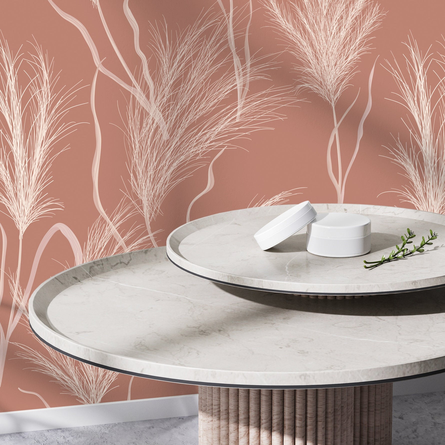 Whimsical Pampas Grass Wallpaper - C352