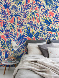 Thumbnail for Wallpaper Peel and Stick Wallpaper Removable Wallpaper Home Decor Wall Art Wall Decor Room Decor / Blue Tropical Wallpaper - C371