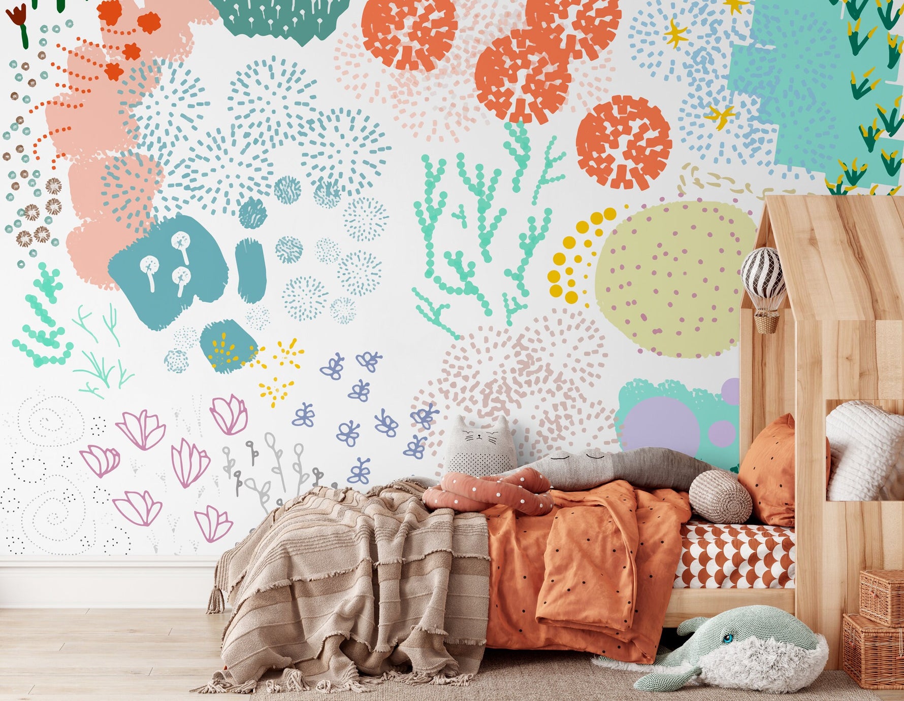 Wall Decor Wallpaper Peel and Stick Wallpaper Removable Wallpaper Home Decor Wall Art Room Decor/ Abstract Contemporary Kids Wallpaper -B750