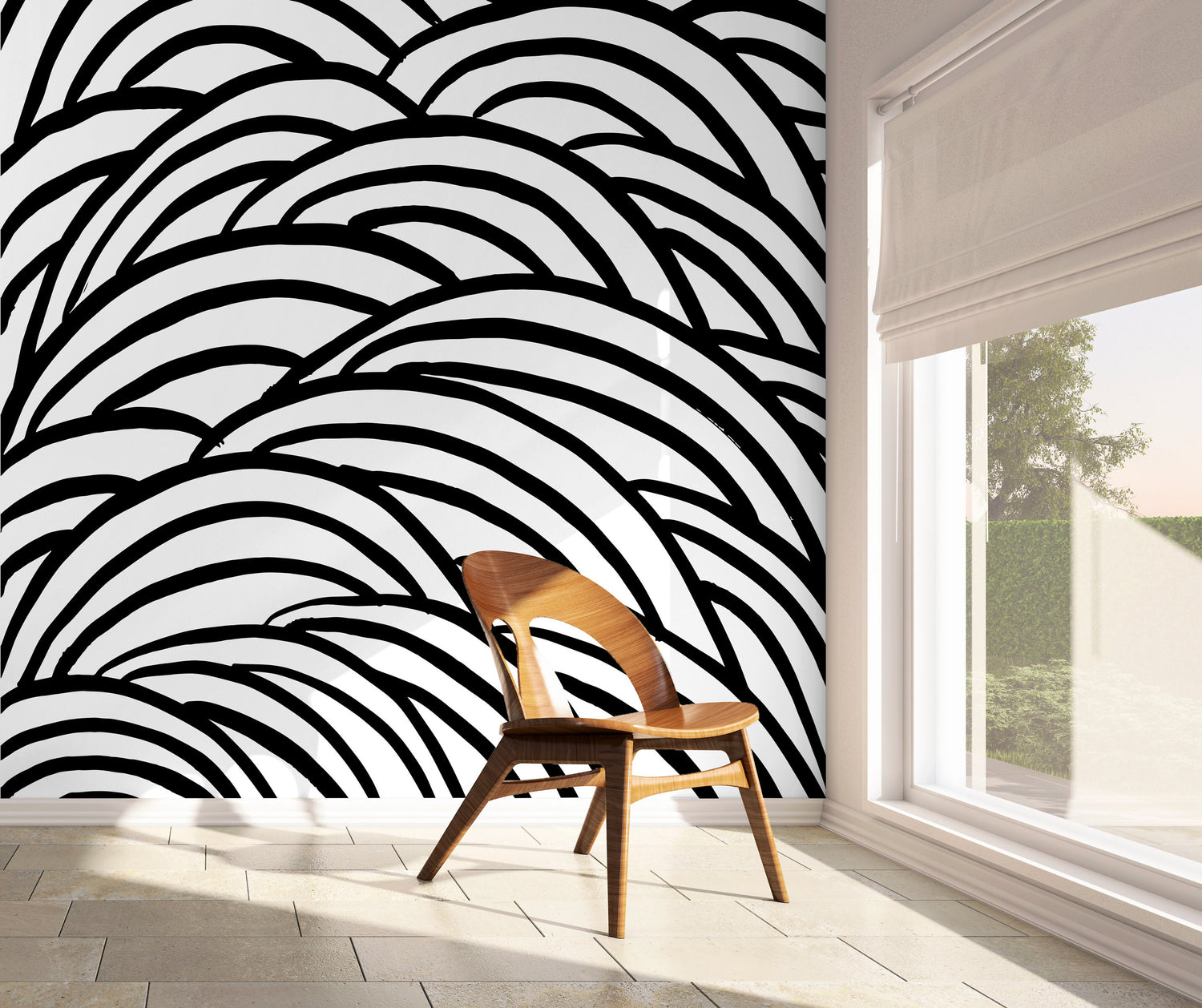 Wallpaper Peel and Stick Wallpaper Removable Wallpaper Home Decor Wall Art Wall Decor Room Decor / Abstract Black and White Wallpaper - C433