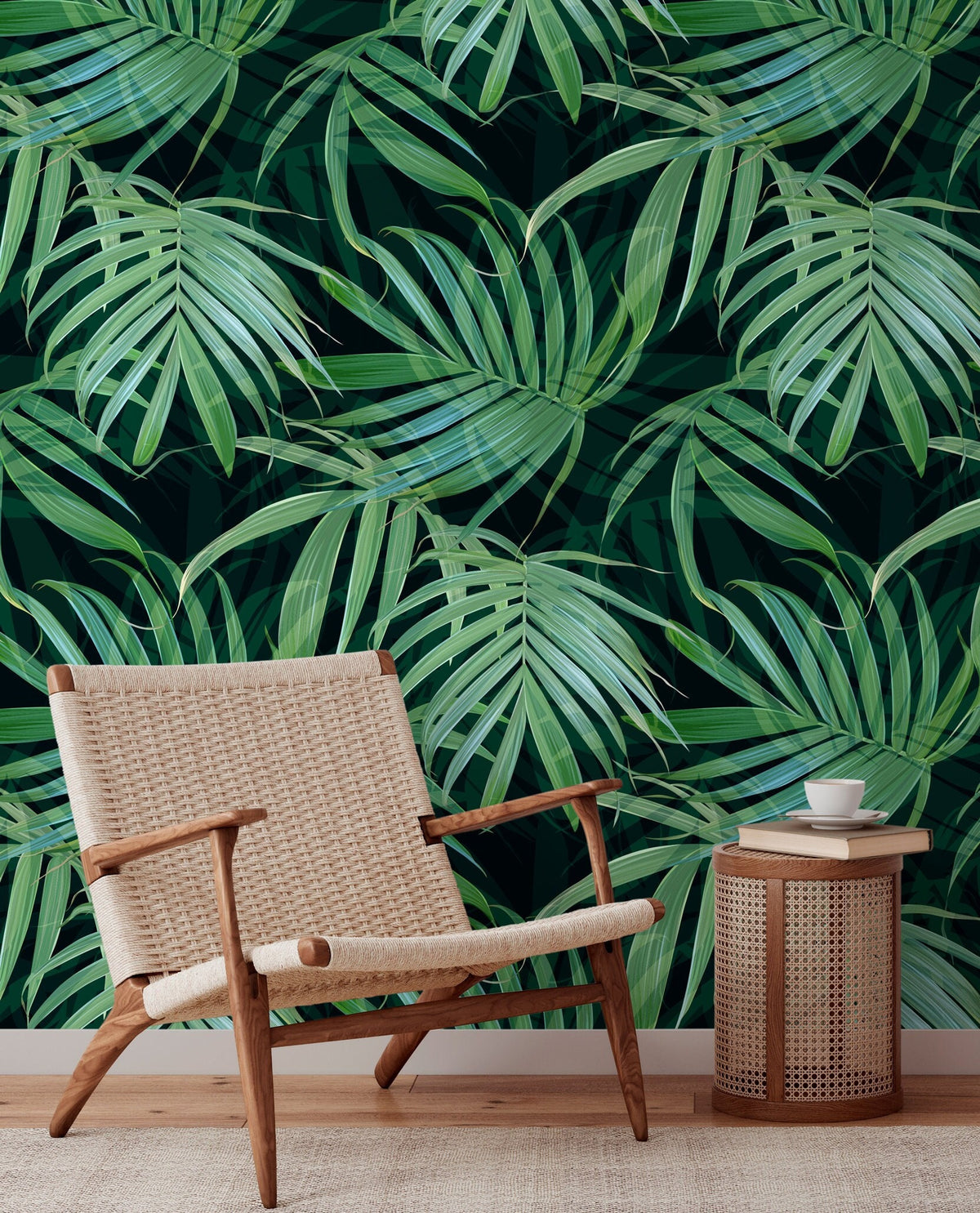 Wallpaper Peel and Stick Wallpaper Removable Wallpaper Home Decor Wall Art Wall Decor Room Decor / Tropical Green Leaves Wallpaper - C417