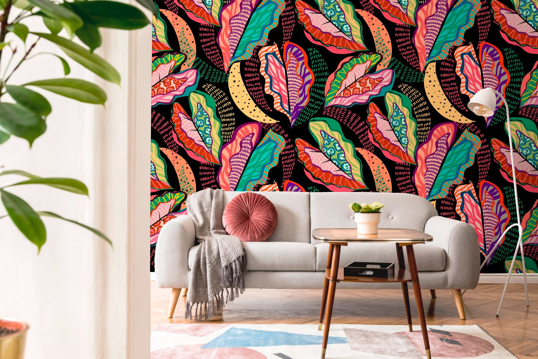 Vibrant Tropical Foliage Wallpaper - C454