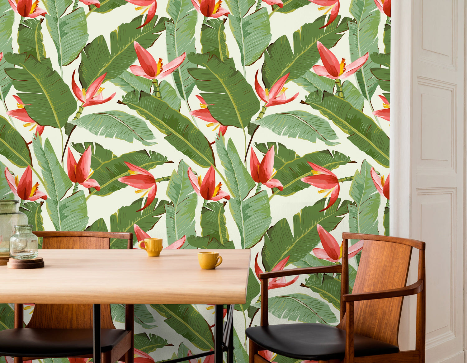 Wallpaper Peel and Stick Wallpaper Removable Wallpaper Home Decor Wall Art Wall Decor Room Decor / Botanical Leaves Wallpaper - A039