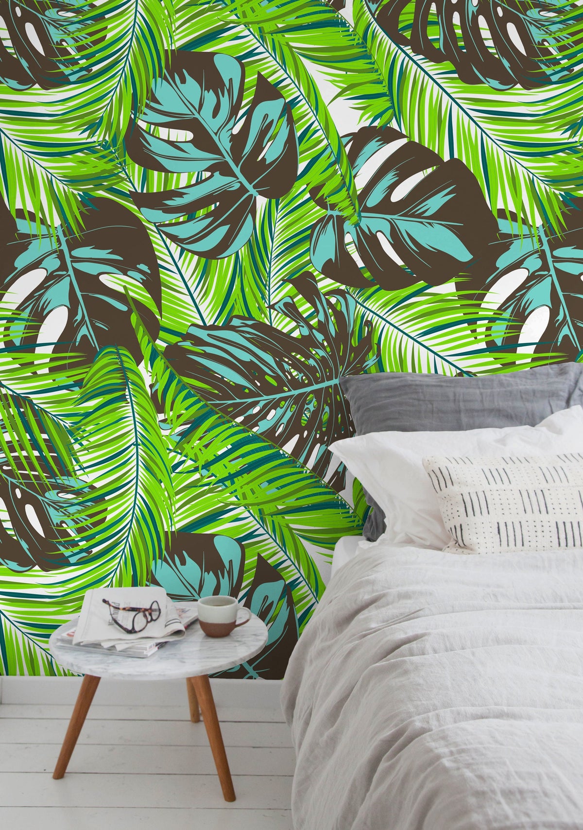 Wallpaper Peel and Stick Wallpaper Removable Wallpaper Home Decor Wall Art Wall Decor Room Decor / Tropical Monstera Leaf Wallpaper - B138