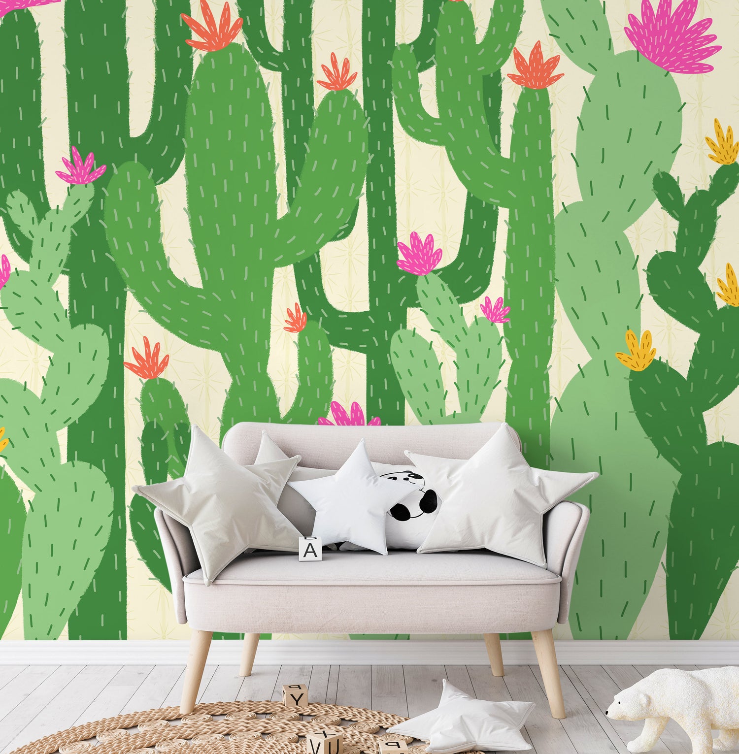 Wallpaper Peel and Stick Wallpaper Removable Wallpaper Home Decor Wall Art Wall Decor Room Decor / Kids Floral Cactus Wallpaper - C477