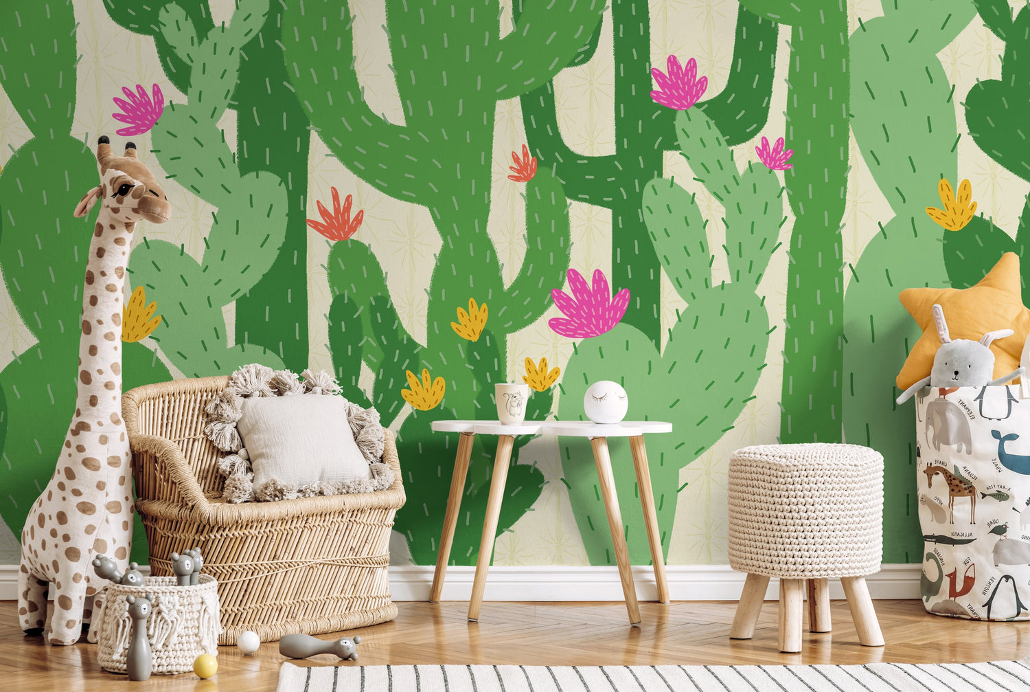 Wallpaper Peel and Stick Wallpaper Removable Wallpaper Home Decor Wall Art Wall Decor Room Decor / Kids Floral Cactus Wallpaper - C477