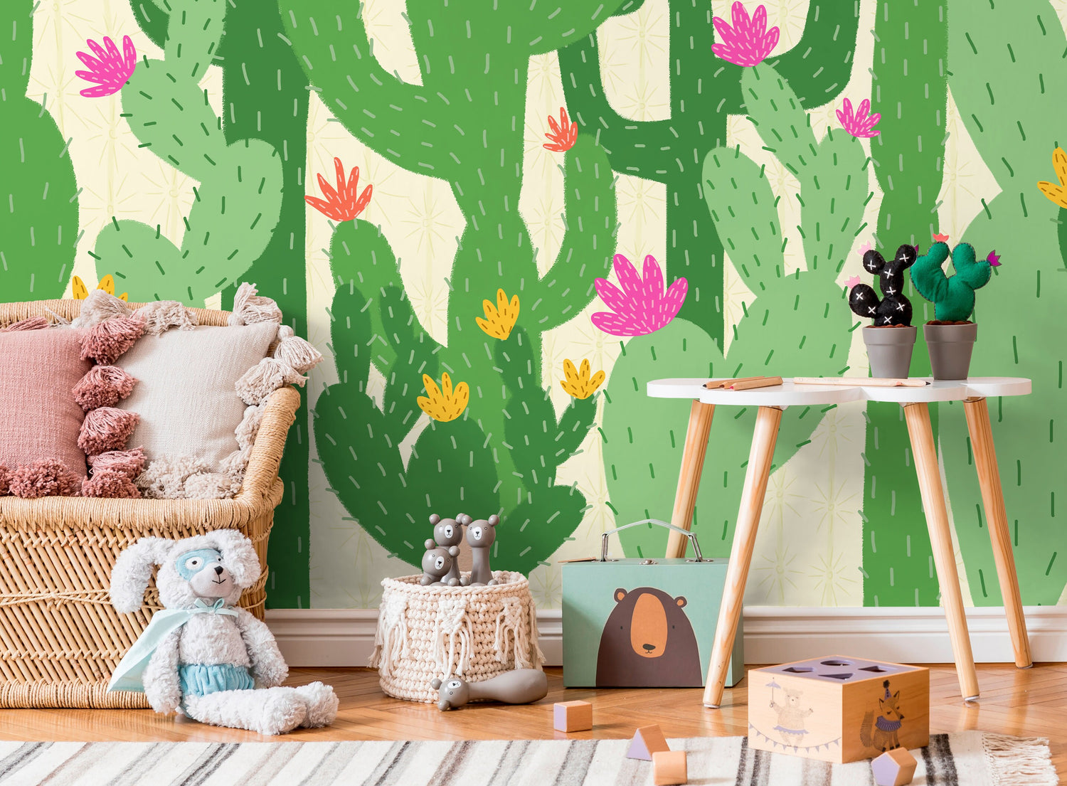 Wallpaper Peel and Stick Wallpaper Removable Wallpaper Home Decor Wall Art Wall Decor Room Decor / Kids Floral Cactus Wallpaper - C477