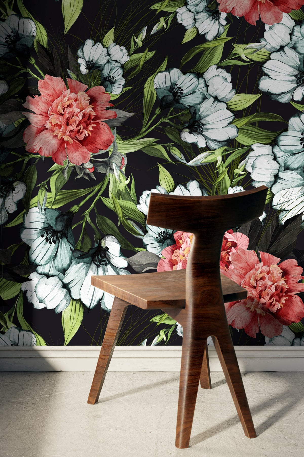 Wallpaper Peel and Stick Wallpaper Removable Wallpaper Home Decor Wall Art Wall Decor Room Decor / Vintage Flower Wallpaper - B081