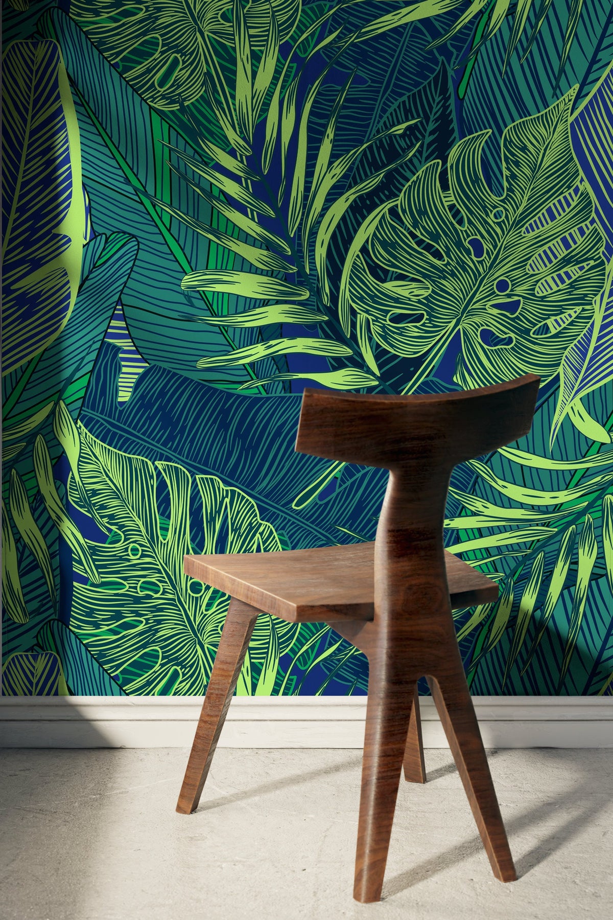 Wallpaper Peel and Stick Wallpaper Removable Wallpaper Home Decor Wall Art Wall Decor Room Decor / Tropical Jungle Leaves Wallpaper - B131