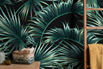 Wallpaper Peel and Stick Wallpaper Removable Wallpaper Home Decor Wall Decor Room Decor / Dark Tropical Jungle Banana Leaf Wallpaper - B122